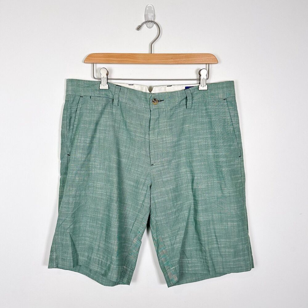 Pendleton Men's Green Cotton Shorts Sz 36 100% Cotton 10" Inseem
